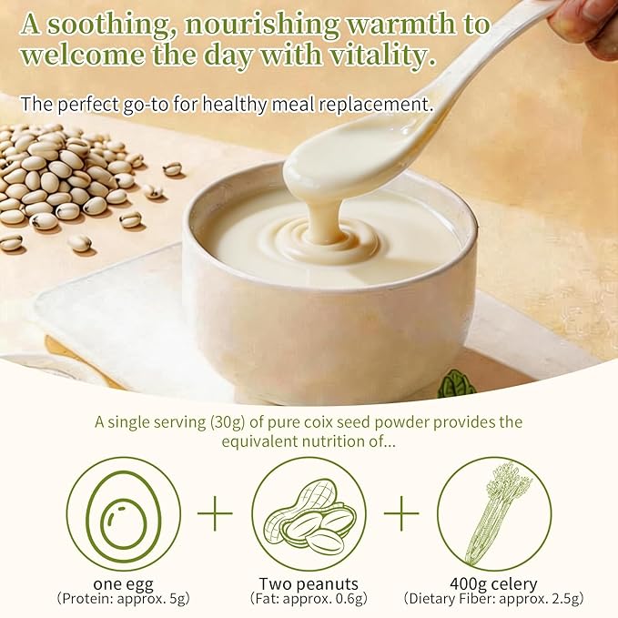 100% Pure Coix Seed Powder 400g/14.1oz Job's Tears Powder Pure Natural 200 Mesh Ultra-fine for Tea &amp Soup No Additives Vegan Caffeine Free 薏米粉 薏仁粉