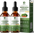 Lukaree 12-in-1 Lipsomal Moringa Leaf Drops with Ashwagandha Turmeric Quercetin 98% Absorption &amp 30:1 Pure Moringa Extract for Energy Immune Joint Digestive Support Vegan Non-GMO Gluten-Free