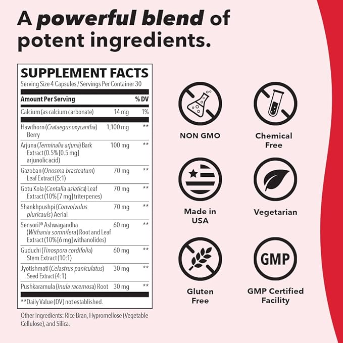 LifeSeasons B/P Stabili-T - Blood Pressure Support - Vitamin Supplement for Healthy Heart &amp Circulation - Ashwagandha Arjuna &amp Hawthorn Berry - 240 Capsules