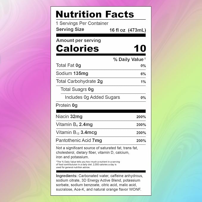 3D Sugar-Free Energy Drinks Variety Pack - Clean Energy Drink with 200mg Caffeine Taurine &amp L-Carnitine - Pre Workout Fitness Drink for Gym Exercise &amp Everyday Performance