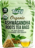 Tozzy Organic Ashwagandha Tea – 100 Count Plant-Based Pyramid Tea Bags