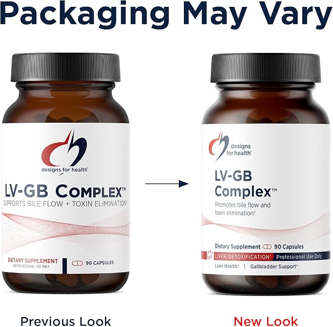 Designs for Health LV-GB Complex - Liver Detox Supplements for Gallbladder Support with Milk Thistle Artichoke Vitamins + Ox Bile - Supports Bile Flow + Toxin Elimination (90 Capsules)