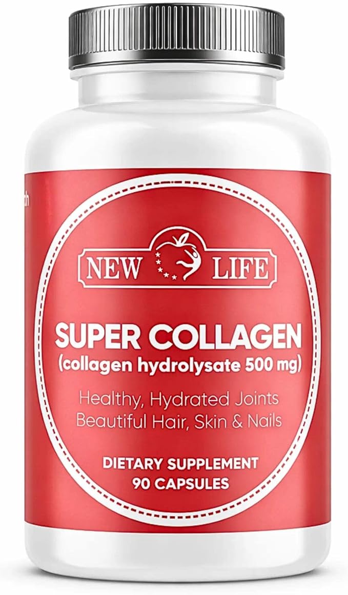 New Life Super Collagen 500mg Hair &amp Skin Joint Support 90 Capsules 90 Capsules