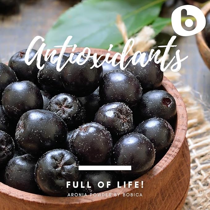 Natural Aronia Berry Powder - Black Chokeberry Superfood High in Anthocyanins &amp Polyphenols - Supports Immune System - Raw Chokeberries Superfood - Aronia Berries - Vegan Gluten-Free - 1lb