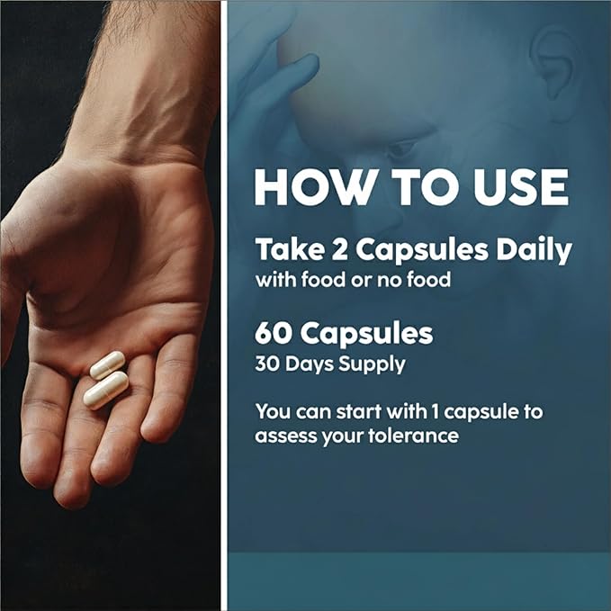 Nootropic Brain Supplement with Lion’s Mane Mushroom Cordyceps &amp Rhodiola Rosea Extract - Focus and Energy Supplement Adaptogen for Brain Health Mental Clarity Memory &amp Mood Support - 60 C