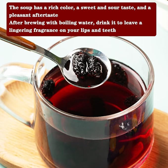 Dried Black Mulberries 桑葚 桑葚干 Black Mulberry Tea Mulberries Tea 14.11oz 400g(200g*2) Herbal Tea Health Snack No Sugar No Addition