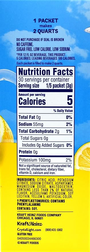 Crystal Light Lemonade Drink Mix (12-quart) 3.2-ounce Packages (Pack of 2)