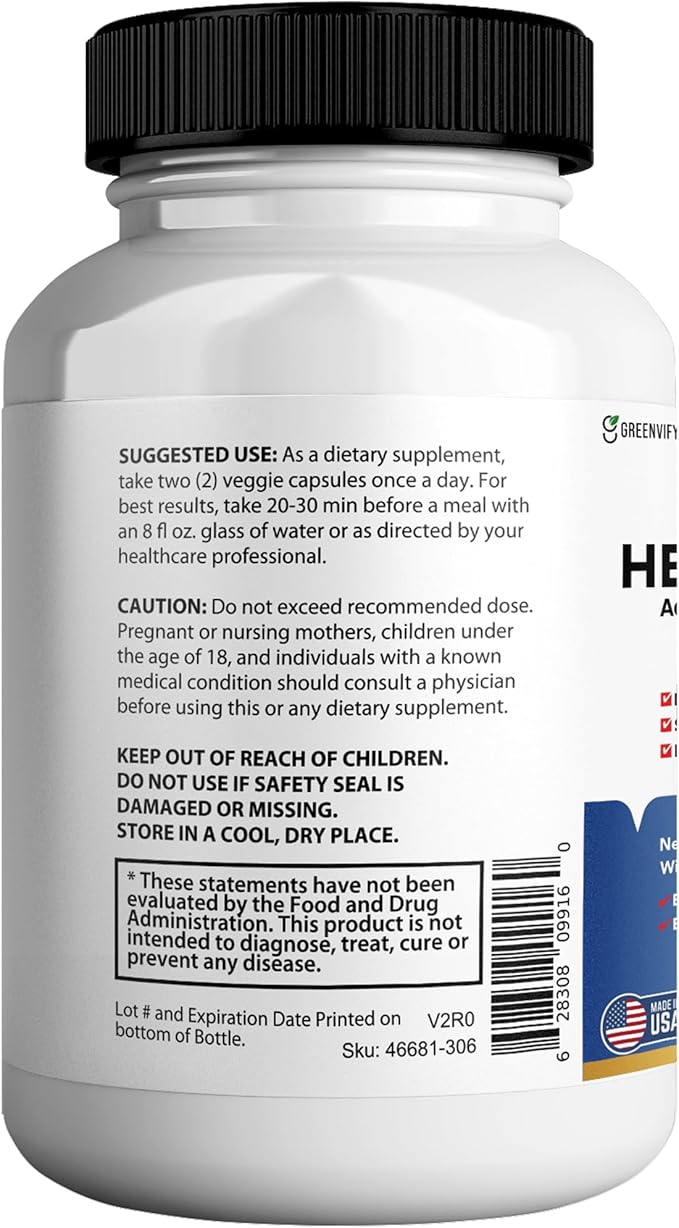 HerpesFend Max Extra Strength Advanced Defense Formula 60 Capsules with Elderberry Echinacea Turmeric Garlic Vitamins and Probiotics