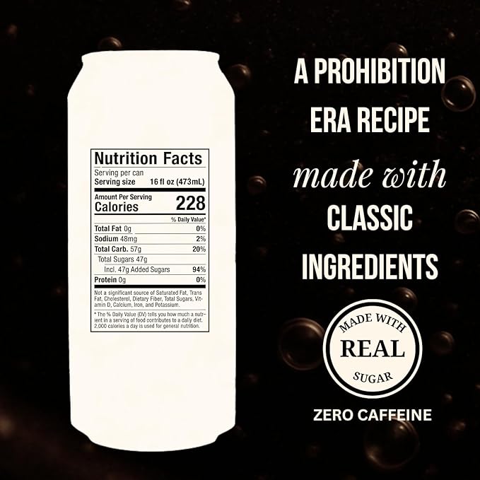1919 Draft Root Beer 16oz Can Real Sugar Real Vanilla Classic American Root Beer 12-Pack