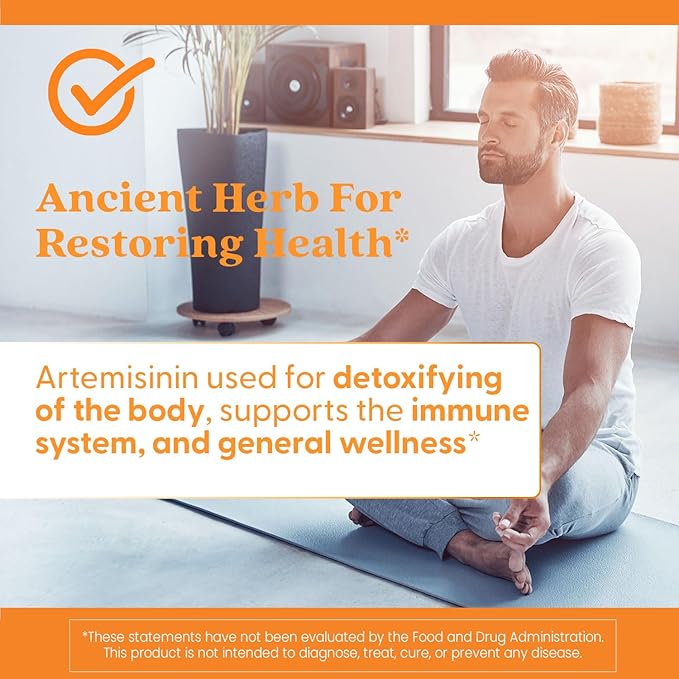 Doctor's Best Artemisinin Supplement for Men &amp Women - Sourced from Sweet Wormwood Herb Artemisia Annua Capsules 200 mg per Serving Natural Immune Health Support for Adults - 90 Ct Veg Caps