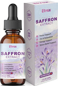 Liposomal Saffron for Kids &amp Adult Organic Saffron Extract Liquid Drops with Holy Basil Rosemary L-Theanine for Stress Focus Energy Support Eye Health Vegan Strawberry Flavor 2 FL OZ