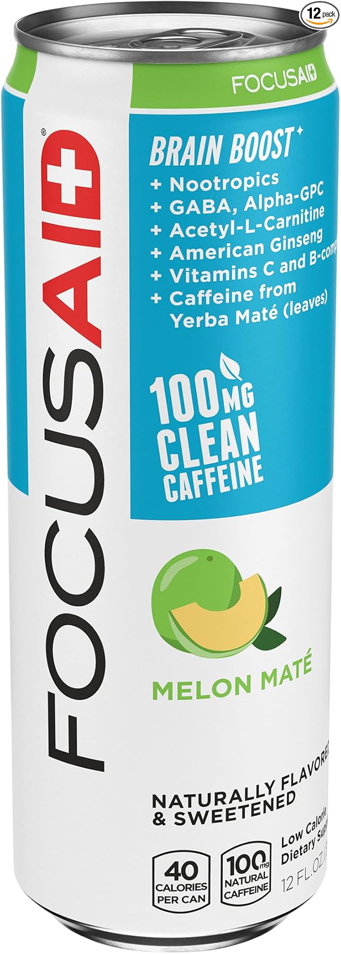 LIFEAID Beverage FOCUSAID Brain Boost Melon 12 fl oz (Pack of 12)