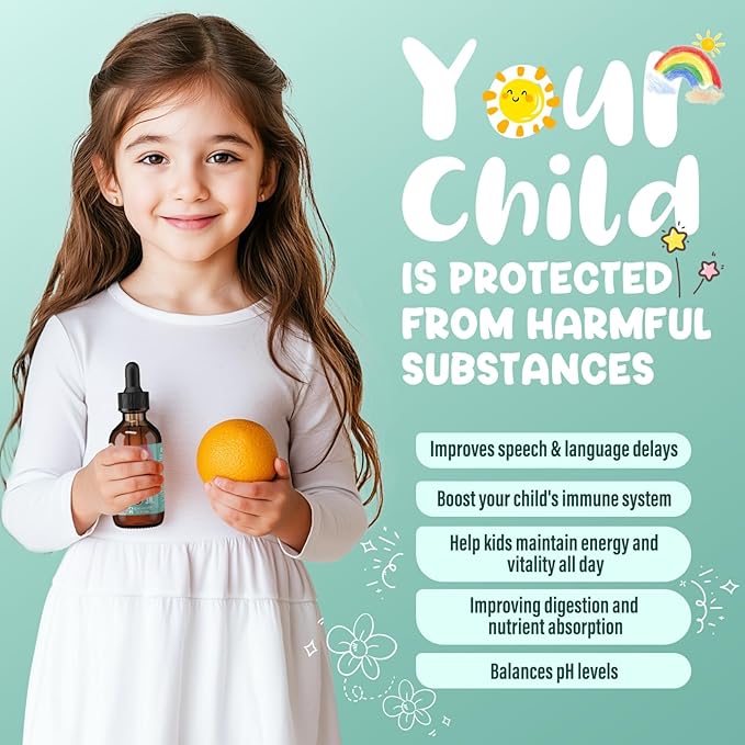 Zeolite Detox for Kids and Adults 200mg Zeolite Liquid Drops with 1000mcg Vitamin B12 Organic Chlorella 10 billion CFU &amp Prebiotics for Gut Support &amp Speech Immune Bone Energy* Strawber