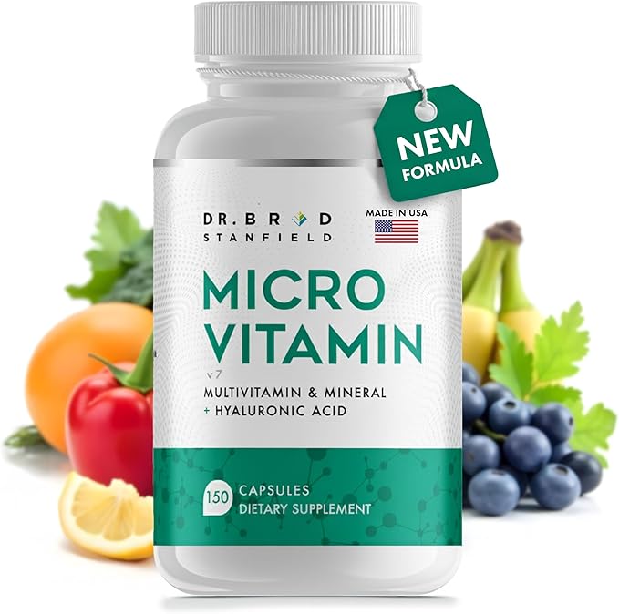 Daily Low Dose MultiVitamin &amp Mineral for Men &amp Women to Support Cognitive Performance &amp Memory + Hyaluronic Acid for Skin Health + TMG for Exercise (150 Count)