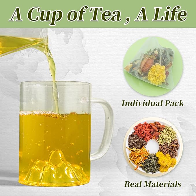 Ben Huatuo – Goji Berry Chrysanthemum Tea herbal-teas with dandelion root tea Tangerine Peel &amp Honeysuckle – Supports Liver Health Detox &amp Digestion – Vegan Sugar-Free Caffeine-Free (1 Box