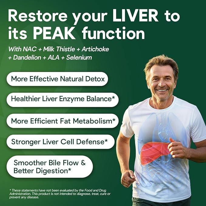Full Spectrum Liver Cleanse Detox &amp Repair &amp Long-term Protection – clinically dosed 250mg Milk Thistle NAC ALA Dandelion Liver Support Supplement for Liver Health Made in USA 60 Capsule