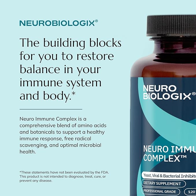 Neurobiologix Neuro-Immune Infection Control Monolaurin &amp L Lysine with Elderberry Olive Leaf Cinnamon Bark &amp Grape Seed Daily Immune Support for Men Women &amp Kids Gluten Free 120 Ca