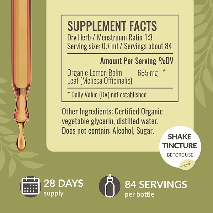 Herbamama Liquid Drops Kit - Bundle of Cat's Claw Extract 2 fl oz and Lemon Balm Tincture 2 fl oz - Vegan Herbal Supplement Liquid Extract - Non GMO Sugar &amp Alcohol-Free - 2 Pack