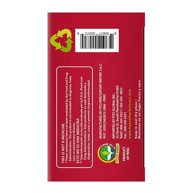 Hanan Peruvian Secrets Hojas De Guanabana-Graviola Herbal Tea | 100% Natural Soursop Leaves | 25 Tea Bags | Naturally Aids in Supporting the Liver and Immune System- 6 Pack