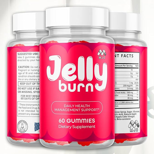 (2 Pack) Jelly Burn Gummies Official JellyBurn Gummys with Natural Ingredient Advanced Health &amp Wellness Vitamin Supplement Formula Max Strength Active Lifestyle Multivitamin Support (120 Gummi