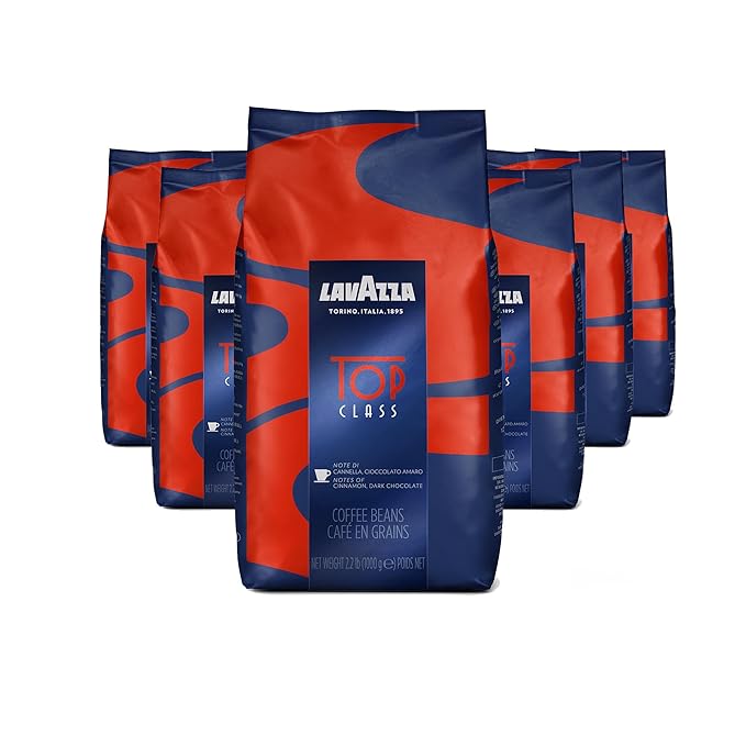 Lavazza Top Class Whole Bean Coffee Arabica and Robusta Blend 2.2 lb Bag (Pack of 6)