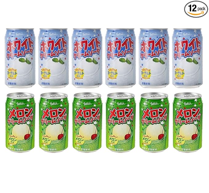 Felice Melon &amp White Cream Soda (11.83 Fl oz X 12 Pack) (6 Pack For each Flavor)