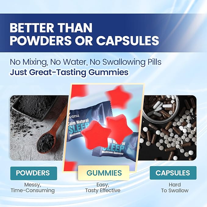 VivoNu Sleep Gummies for Adultswith L-Theanine Magnesium Reishi MushroomValerian Root Passionflower | Non-Habit Forming Sleep Aid | Non-GMO Sleep Gummies Melatonin Free | Raspberry Flavor (60pcs)