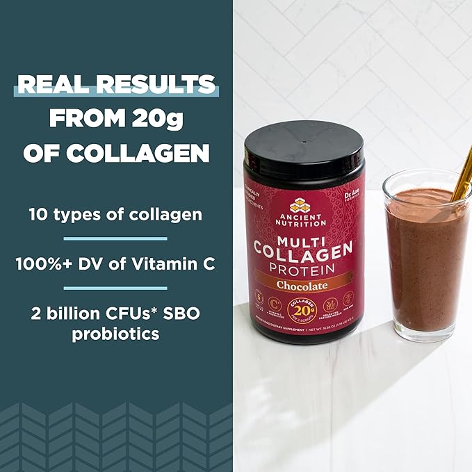 Ancient Nutrition Multi Collagen Protein Powder Vanilla 45 Servings + Multi Collagen Protein Powder Chocolate 45 Servings