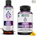 ZHOU Black Seed Oil &amp Capsules - Black Cumin Seed Oil Cold Pressed Pure Unrefined Nigella Sativa Premium Supplement for Health Hair &amp Skin - 8 fl oz Bottle &amp 60 Capsules