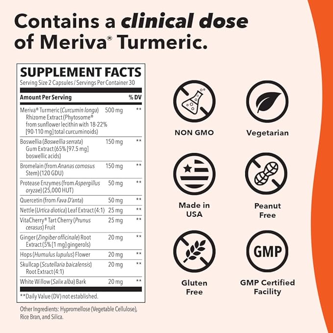 LifeSeasons Inflamma-X Joint &amp Tissue Support Supplement – Supports Muscle Comfort Recovery &amp Flexibility – Herbal Formula with Turmeric Bromlein Boswellia &amp Protease Enzymes – 60 Capsu