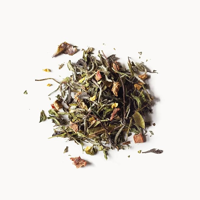 Rishi Tea Peach Blossom White Herbal Blend - Organic &amp Low Caffeine Loose Leaf Tea - 8.81 Ounces 32+ Servings