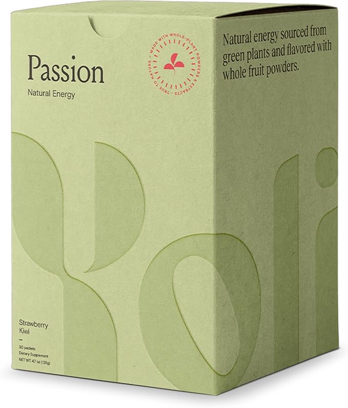 Yoli® Passion Energy Drink Powder Mix - Natural Energy Drink Mix for Endurance and Stamina 30 Packets - Strawberry Kiwi Flavor
