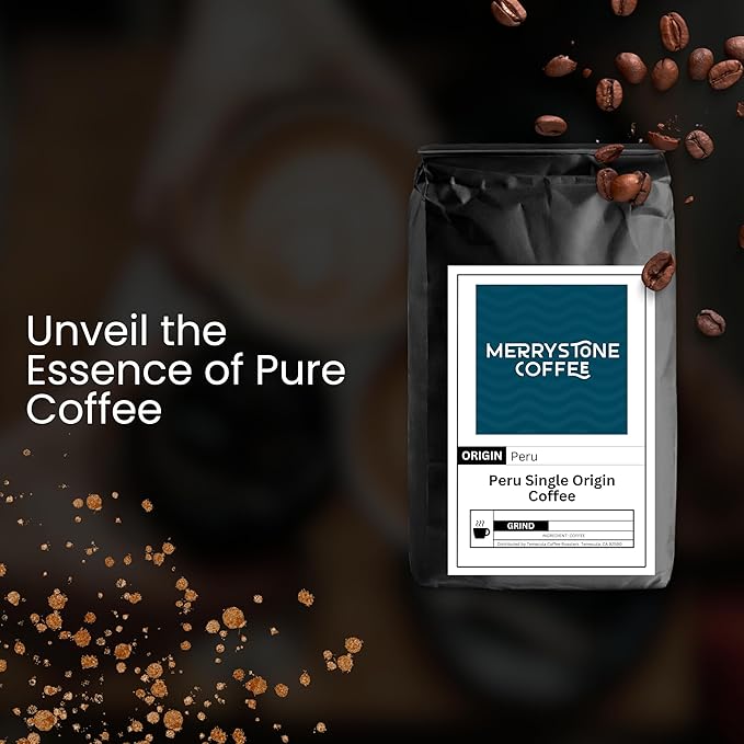 Merrystone Peru Single Origin Coffee Medium Roast Roasted to Order 2 Lb Espresso Grind