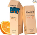 Ownist Triple Collagen Liquid Packets On-The-Go - Peptides with Hydrolyzed Marine Collagen Elastin Hyaluronic Acid and Vitamin for Healthy Skin - Orange Flavor - 28 Individual Stick Packs (2 Boxes)