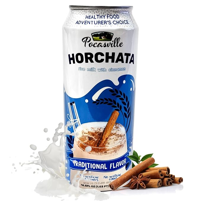 Pocasville Fruit Juices Squeezed not form Concentrate 16.5 Fluid Ounce Can (Horchata 6)