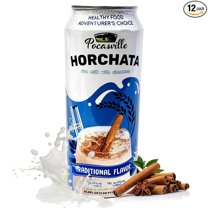 Pocasville Fruit Juices Squeezed not form Concentrate 16.5 Fluid Ounce Can (Horchata 12)