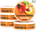 LyvWel 72mg Caffeine Energy Pouches – Peach Sweet Tea – Smooth Southern Energy with Guarana – 5-Pack (80 Total Pouches)