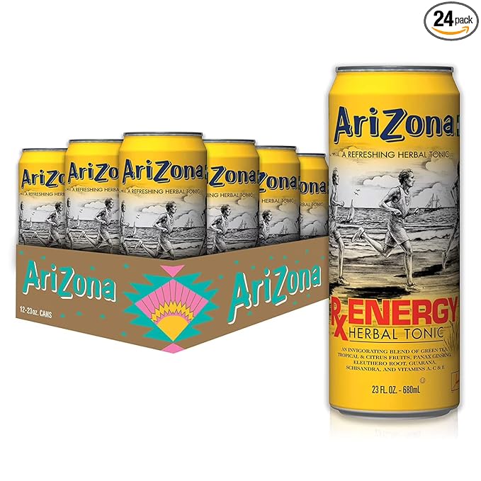Arizona Tea RX Energy Herbal Tonic 23 Ounce Cans (Pack of 24)