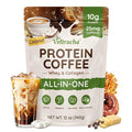 Grass Fed Whey Protein Coffee Collagen Protein Iced Coffee - 10g Protein &amp 0g Sugar Made with Cordyceps Reishi &amp Butter Natural Energy without Jitters Coconut 20 Servings
