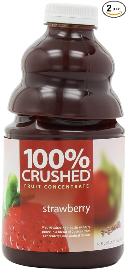 Dr. Smoothie 100% Crushed Fruit Smoothie Strawberry 46-Ounce Bottles (Pack of 2)