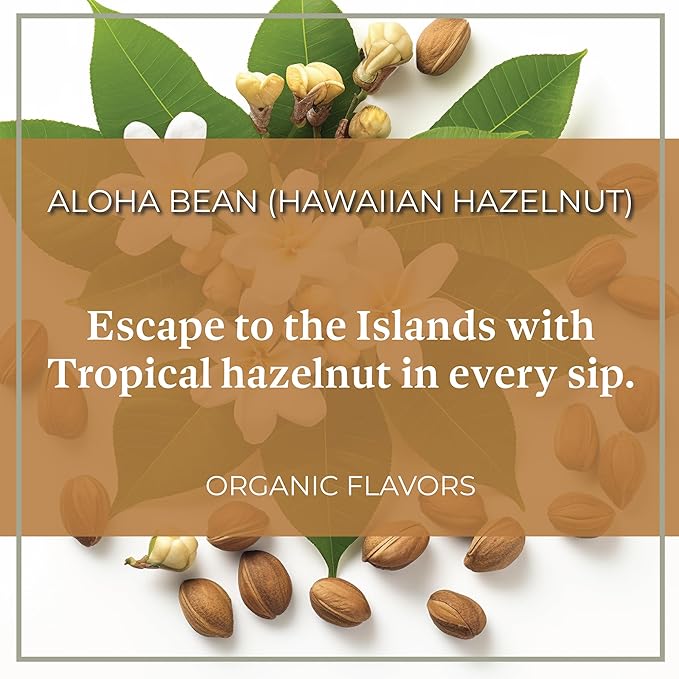 The Bean Organic Coffee Company Aloha Bean (Hawaiian Hazelnut) and Vanilla Bean Medium Roast Ground Coffee 16-Ounce BagCafé molido tostado organico