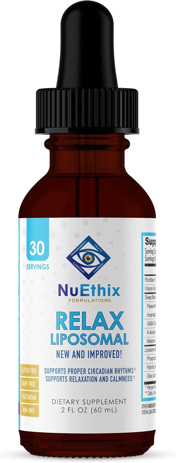 NuEthix Formulations Relax Liposomal Supplement Formula to Support Relaxation &amp Calm 2 Fluid Ounces 30 Servings