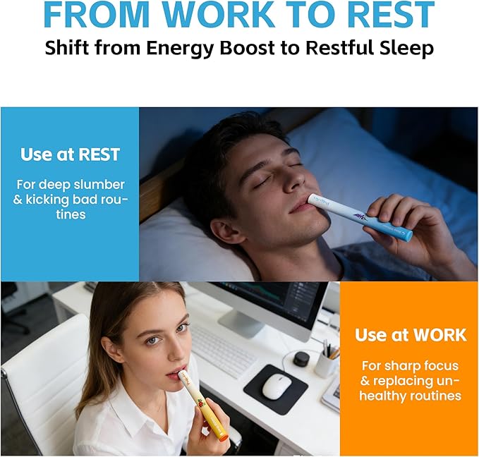 Herbal Diffuser Duo Sleep and Energy Diffuser with Extracts of Melatonin &amp Natural Caffeine 100% Natural Swap Work &amp Rest Duo 600 Uses Each