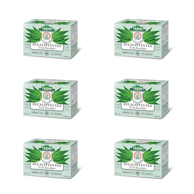 Tadin Eucalyptus Tea Herbal Tea Caffeine Free 24 Tea Bags Per Box Pack of 6