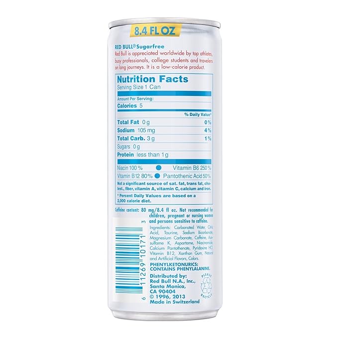 Red Bull Sugarfree Energy Drink 8.4 Fl Oz Cans 8 Count
