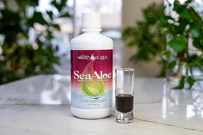 Nature's Liquids Aloe Vera Juice Oceanic Elixir - Proprietary Botanical Blend for Thyroid Digestion and Immune Support 32oz (Pack of 6)