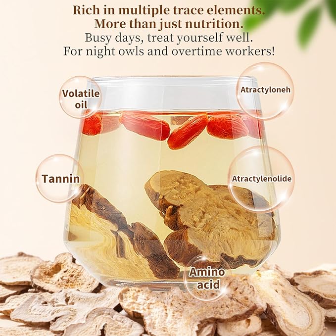 Baihuatang Natural Atractylodes Rhizome Root for Tea 白术 Bai Zhu5.29/150g Premium Cut Slices Sulfur Free Large head 特级白术 大片