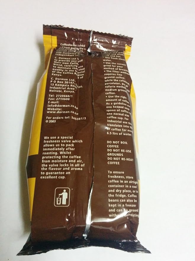 Pure Kenyan Dormans CoffeeHouse Medium Grind Medium Roast Coffee (Kenya)- 100g