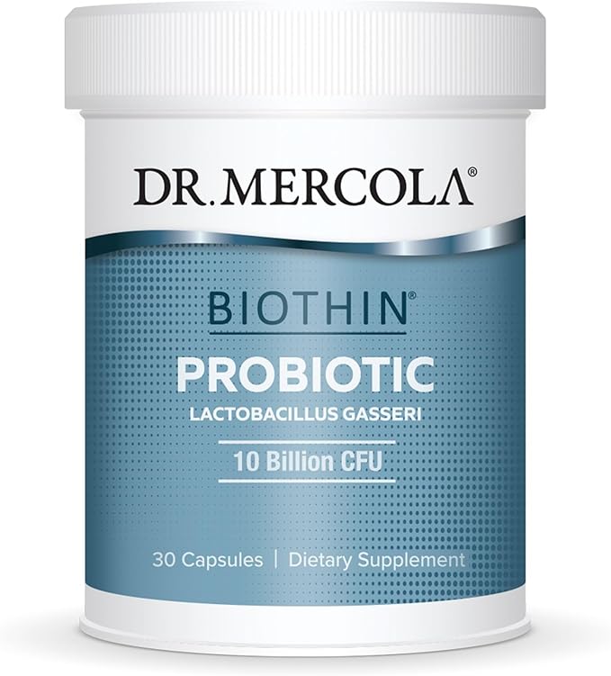 Dr. Mercola Biothin Probiotic - Digestive Health Supplement - Supports Healthy Metabolism - GMO-Free Gluten-Free &amp Soy-Free - 30 Delayed-Release Capsules (30 Servings)