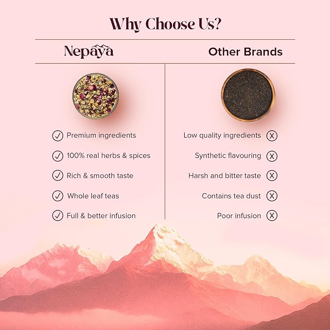 Nepaya Chamomile Herbal Tea Bags – 50 Count Pyramid Bags Himalayan Chamomile &amp Lemongrass Blend Biodegradable Caffeine-Free Sleep Tea for Relaxation and Bedtime Calm from Nepal